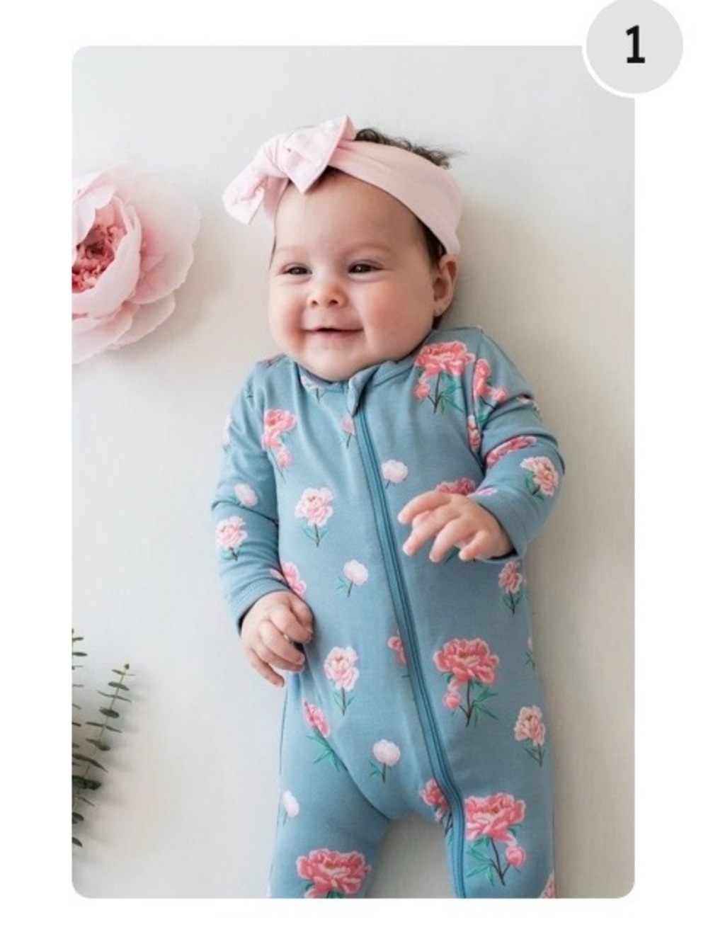 Kyte Zippered Romper Peony
